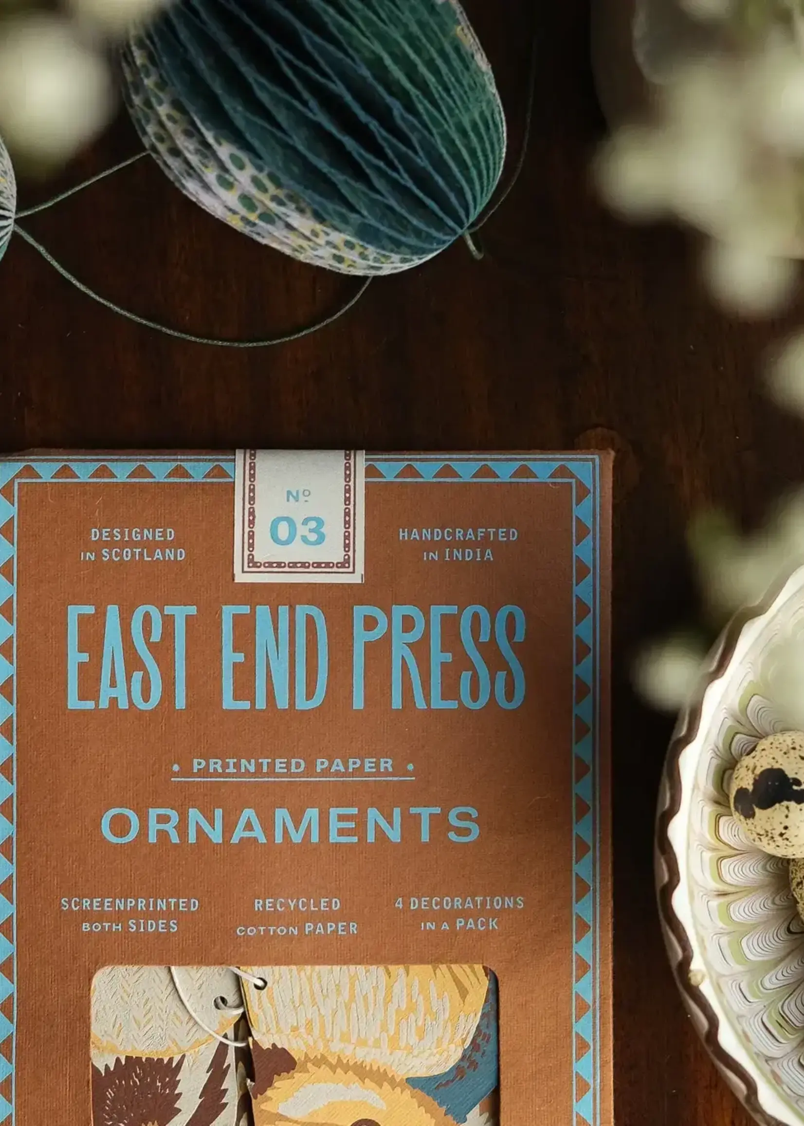 East End Press British Birds Paper Ornaments