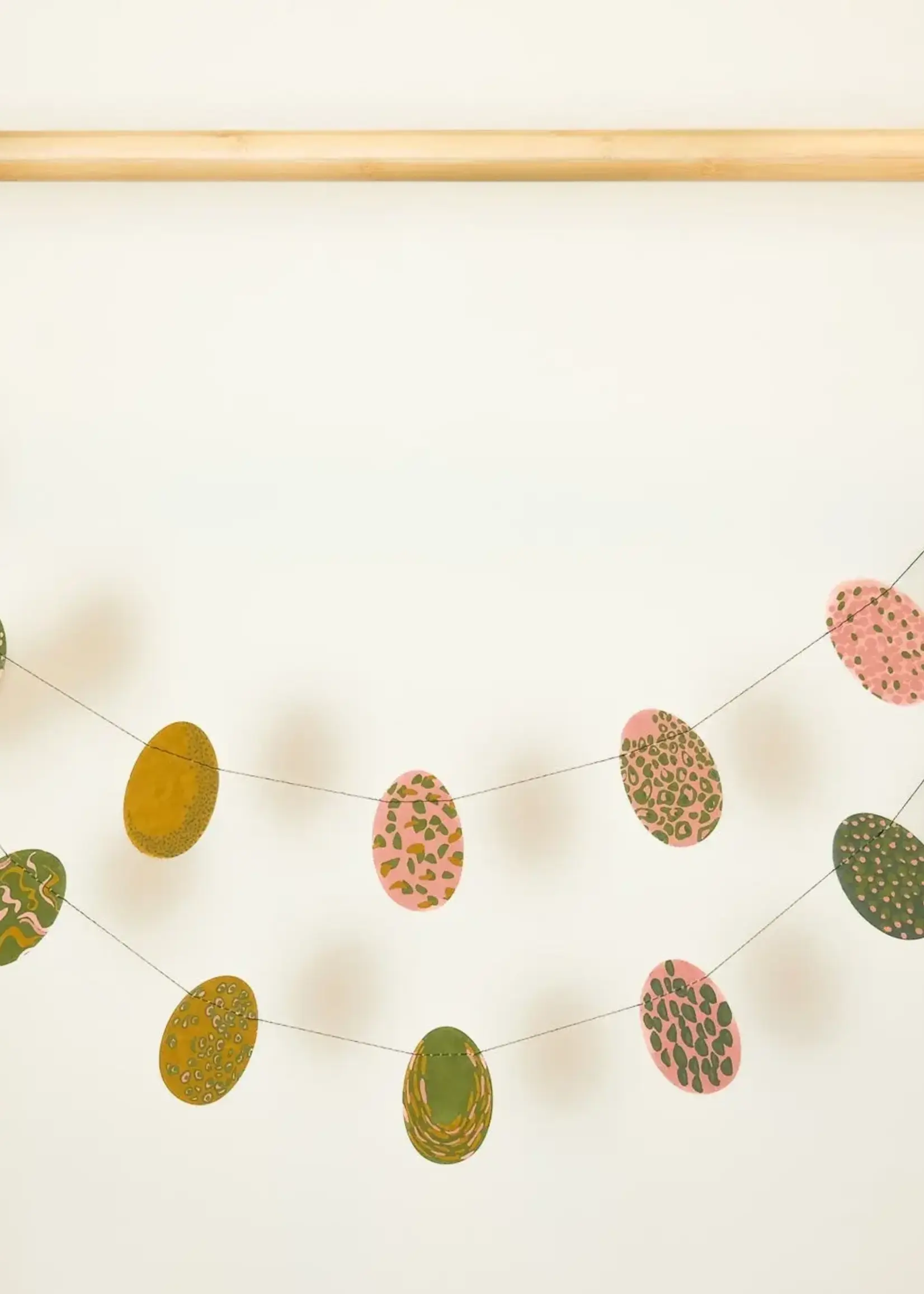 East End Press Pink Speckled Eggs Sewn Garland