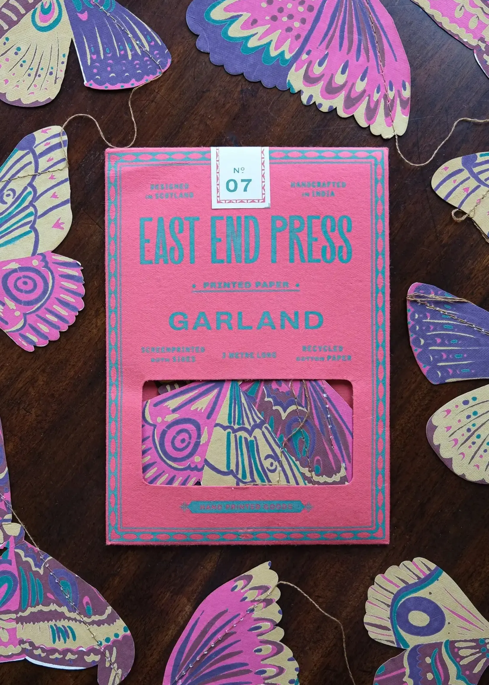 East End Press Colourful Butterflies Sewn Garland
