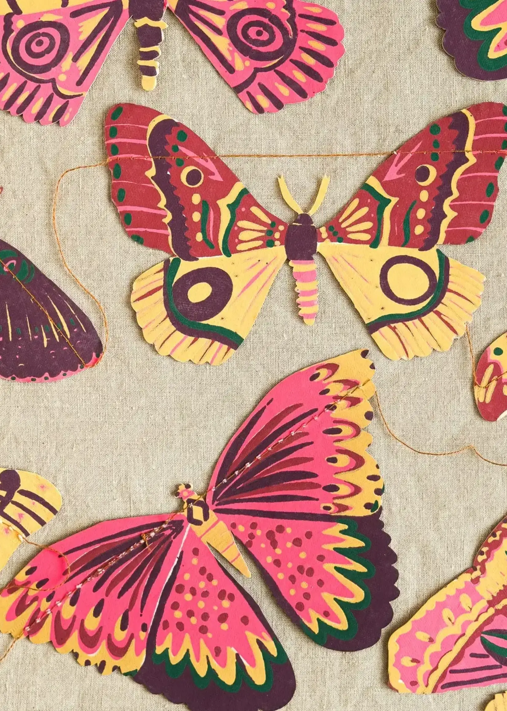 East End Press Colourful Butterflies Sewn Garland