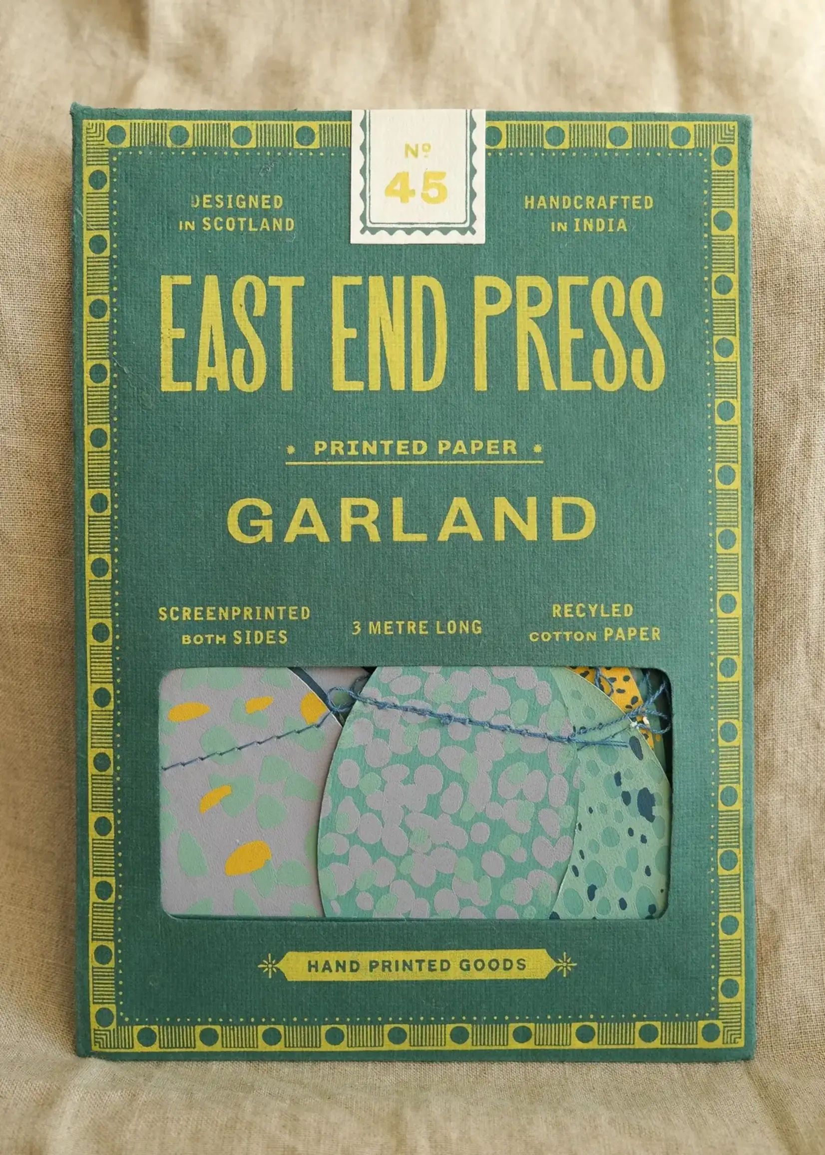 East End Press Blue Speckled Eggs Sewn Garland