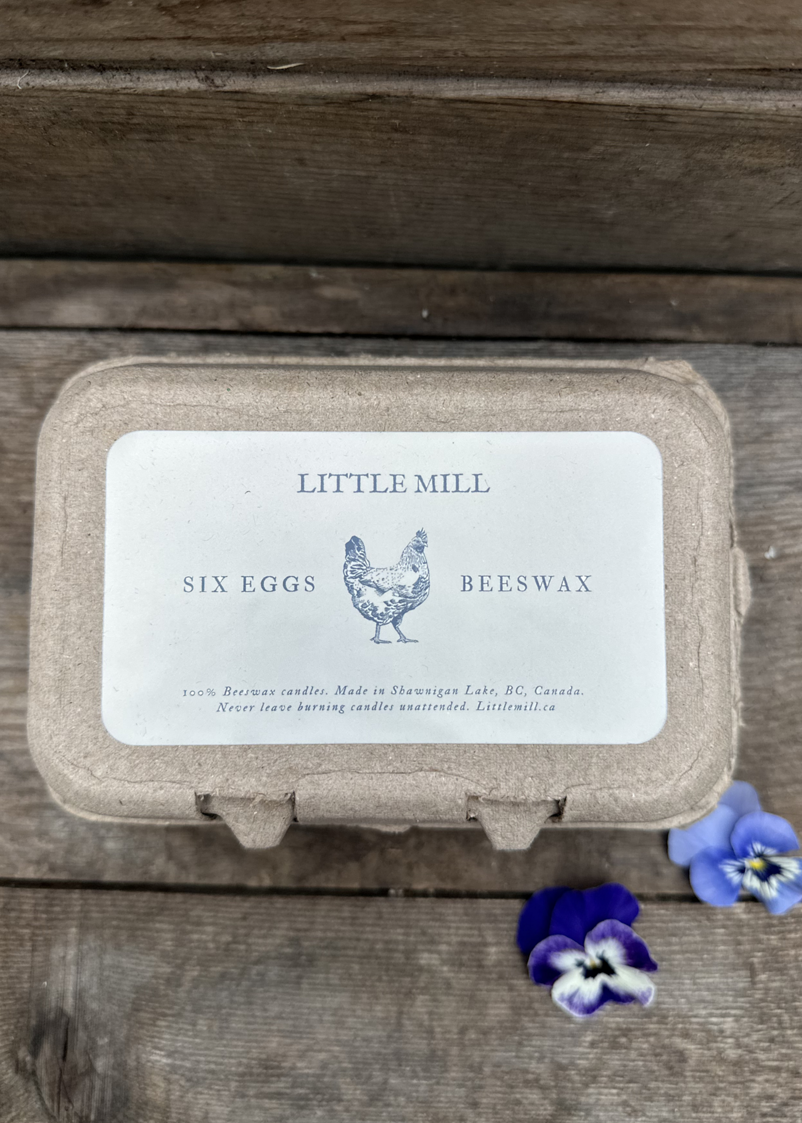Little Mill Candles, 1/2 Dozen Egg Candles - Dipped Blue