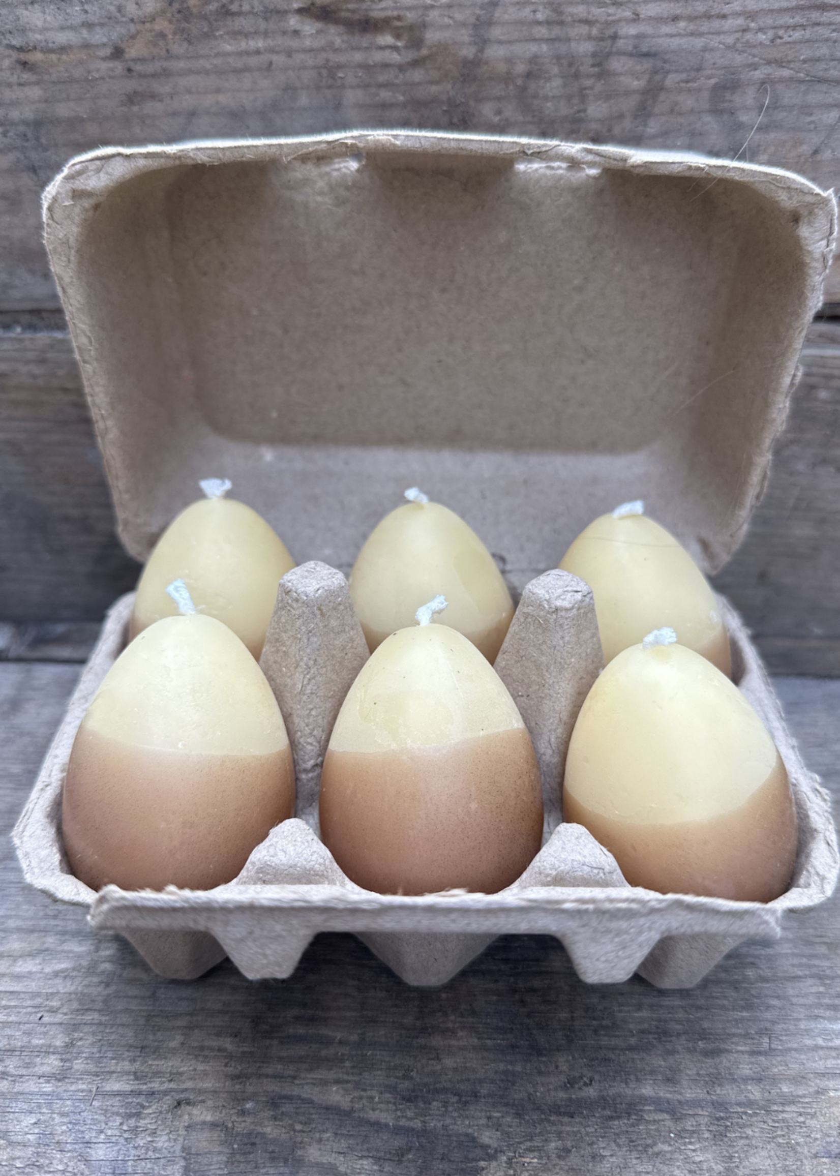 Little Mill Candles, 1/2 Dozen Egg Candles- Dipped Sienna