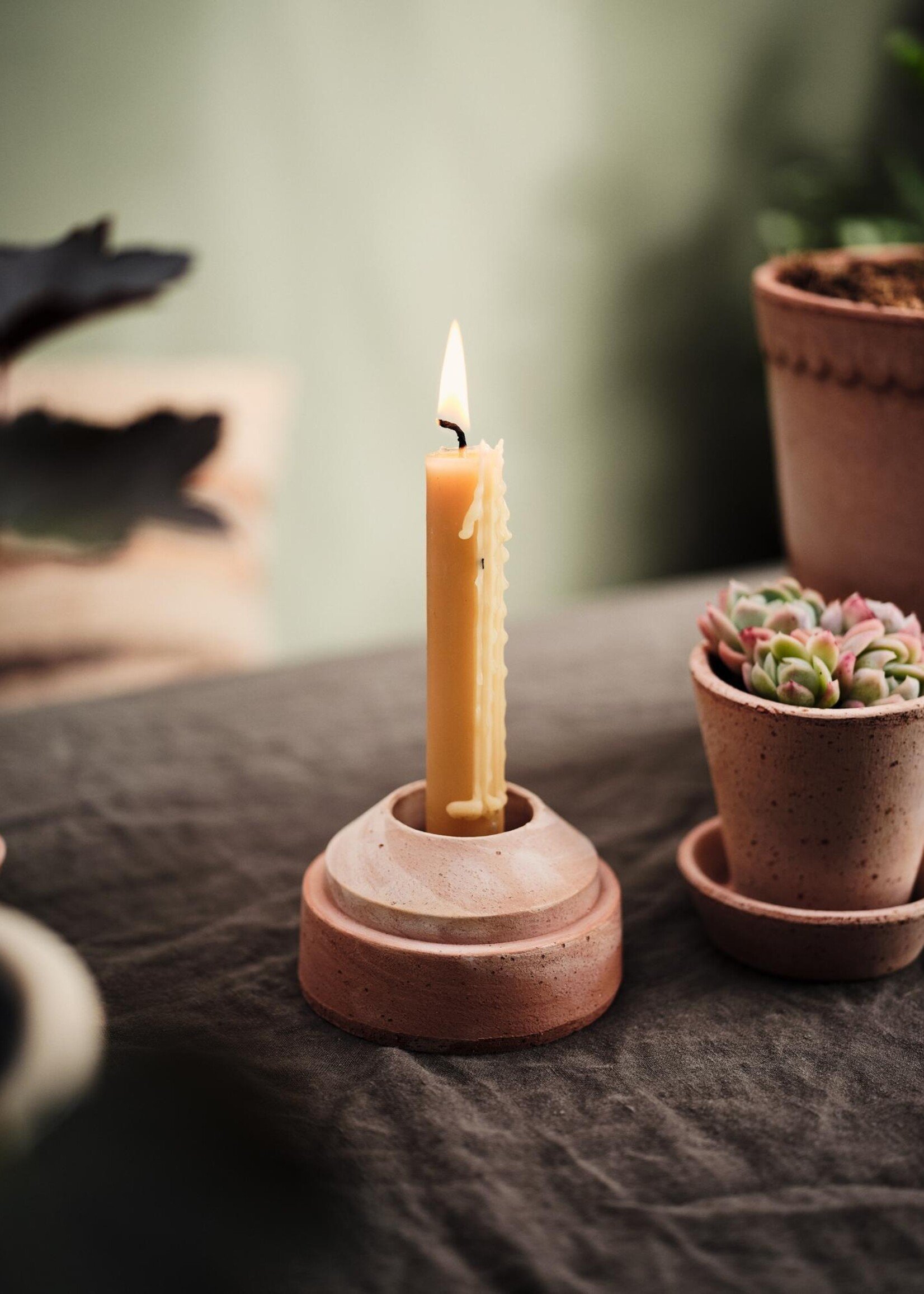 Bergs Potter Bergs Potter, Hoff Candle Holder, Raw Rosa, 9cm