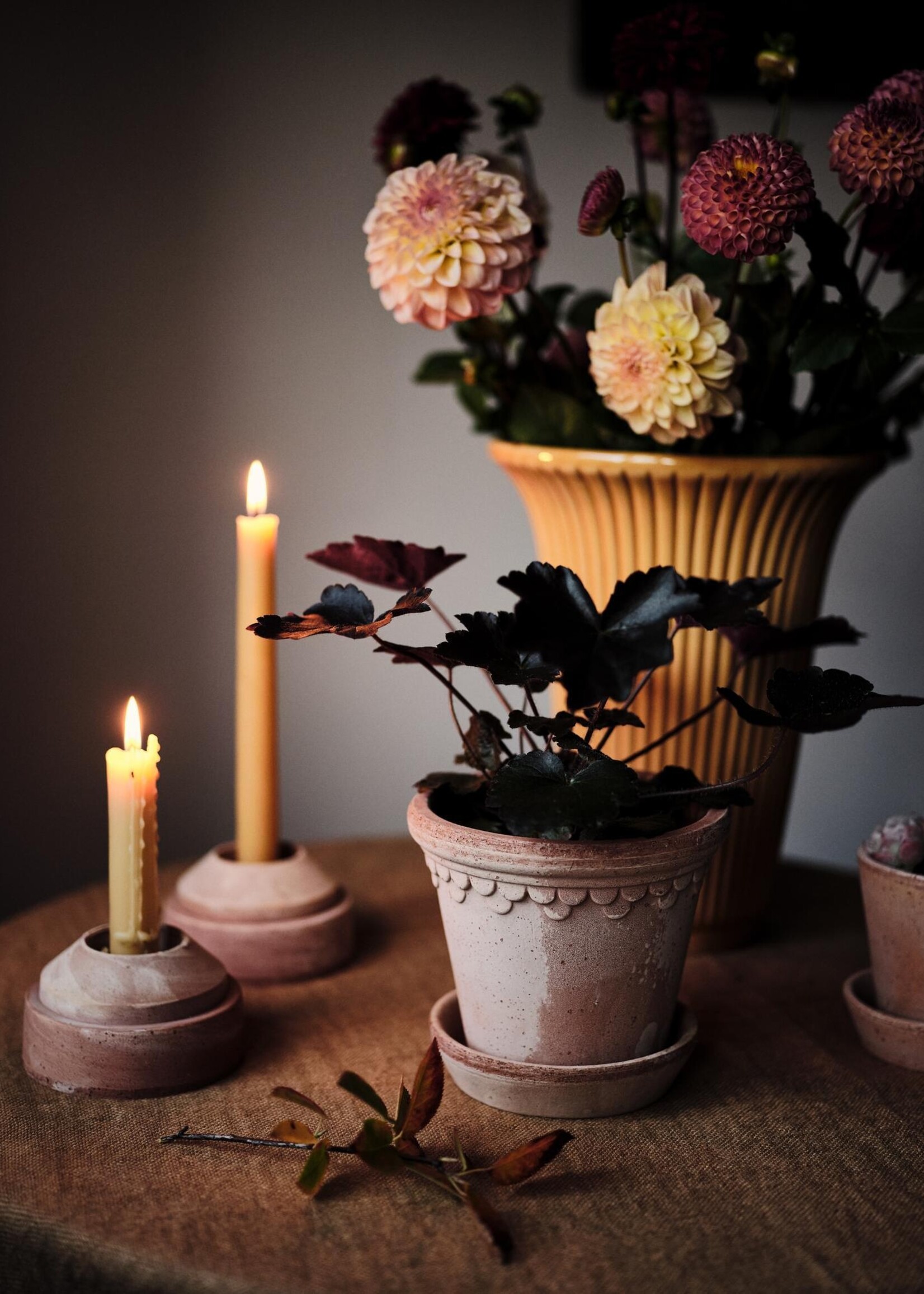 Bergs Potter Bergs Potter, Hoff Candle Holder, Raw Grey, 9cm