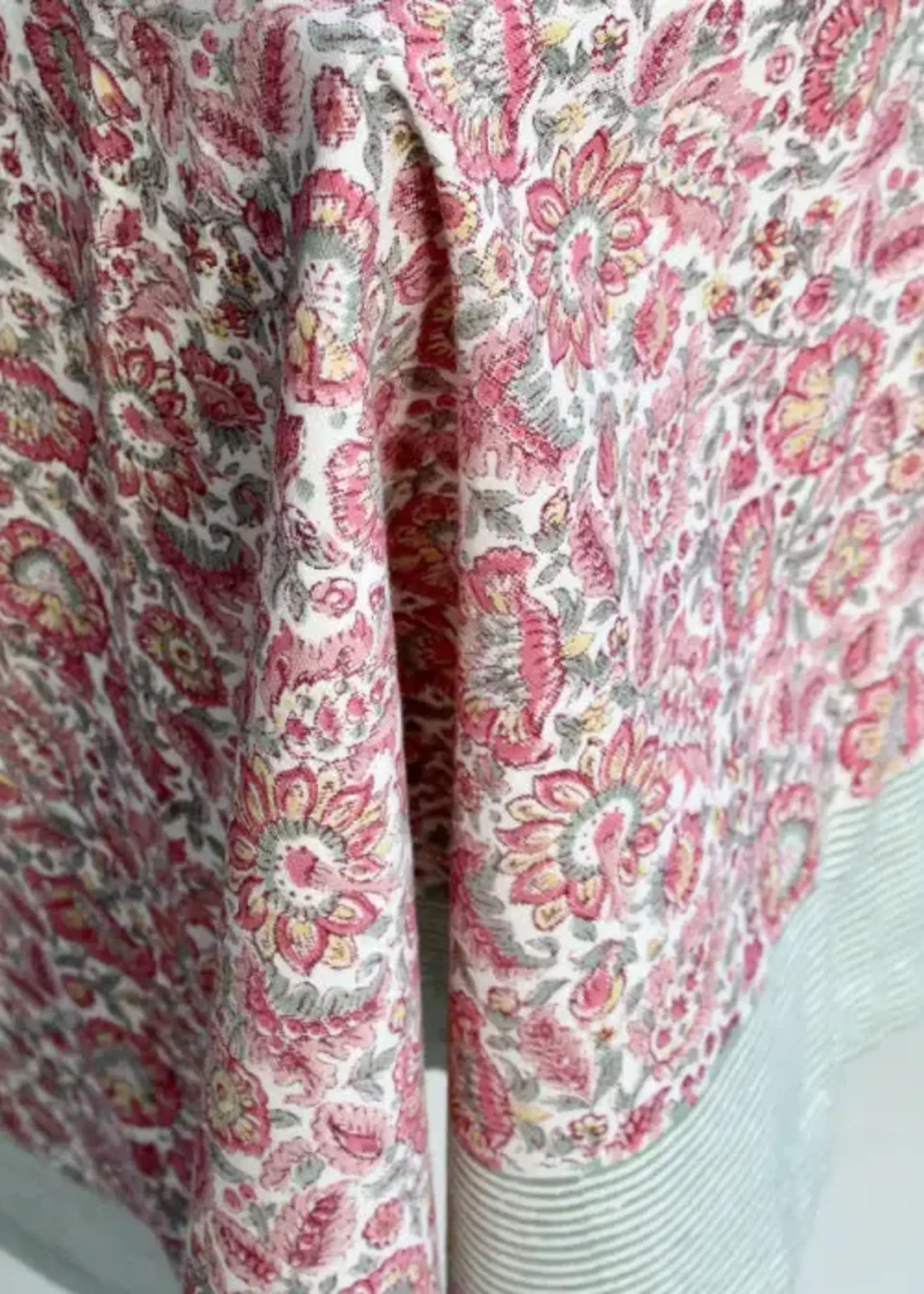Rozablue Hand Block Printed Tablecloth, Wild Flower Roza, 160cm x 270cm