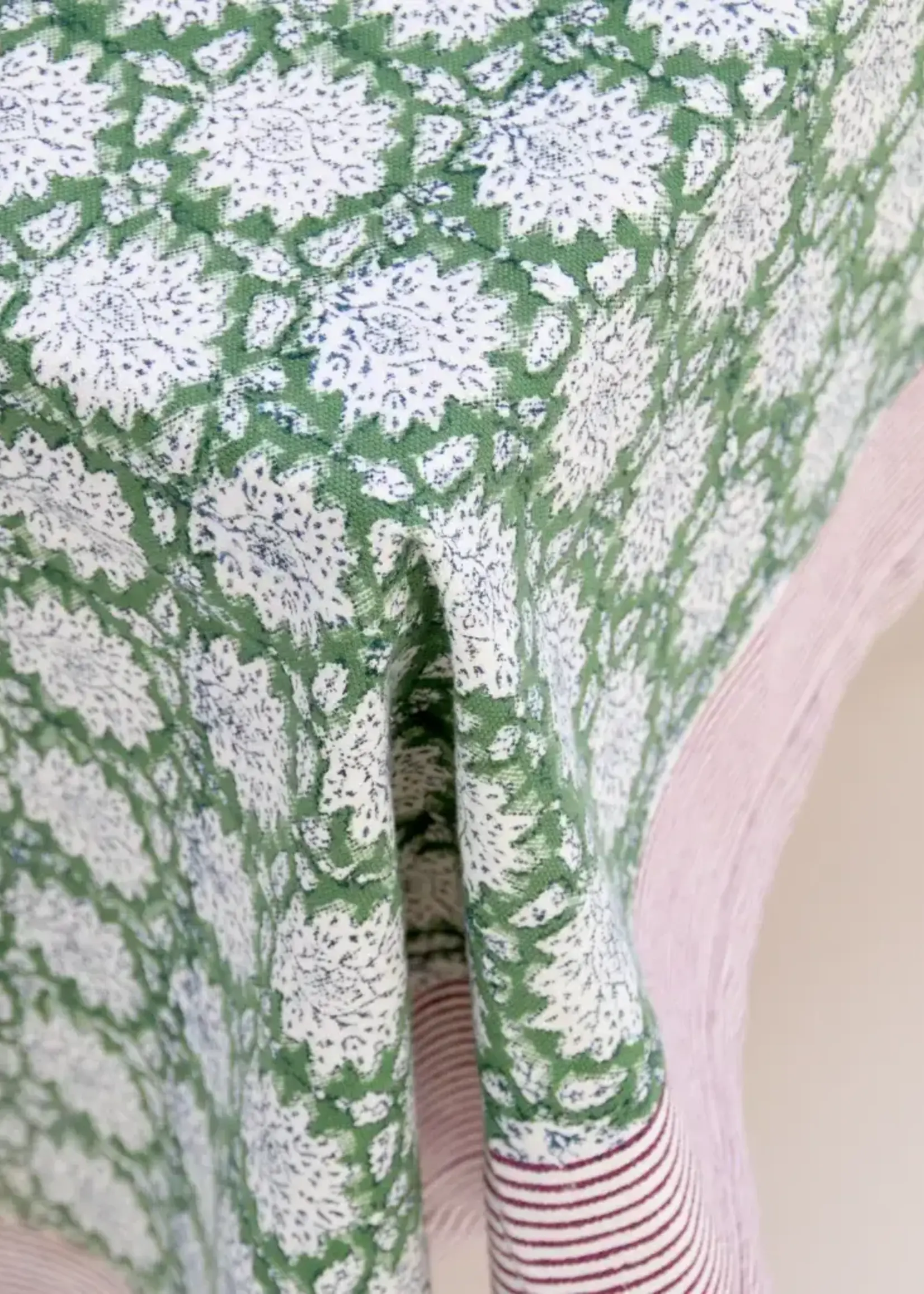 Rozablue Hand block printed tablecloth, Breezy Green 150cm x240cm