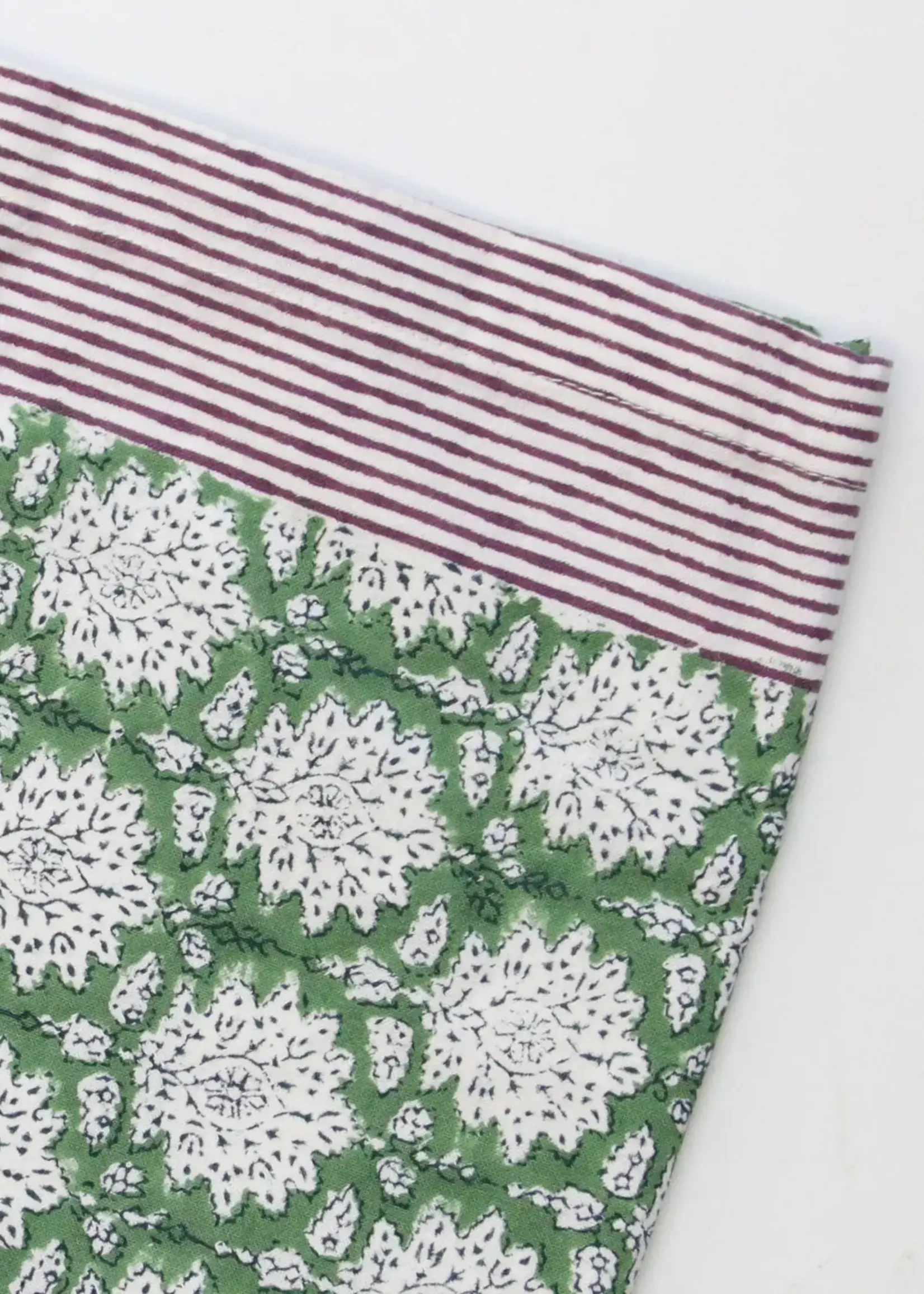 Rozablue Hand Block Printed Table Runner, 60cm x 180cm, Breezy Green