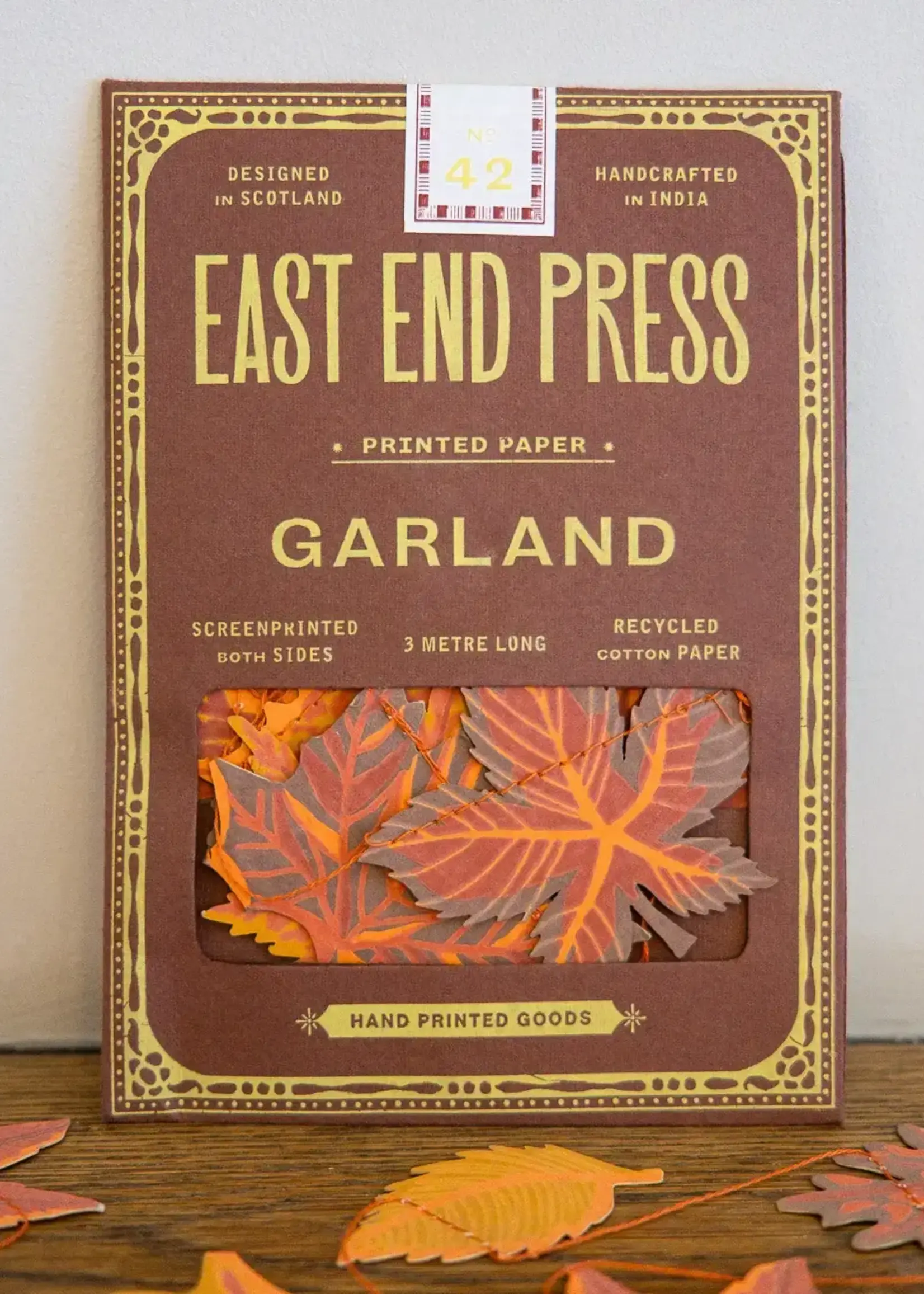 East End Press Autumn Leaves Sewn Garland