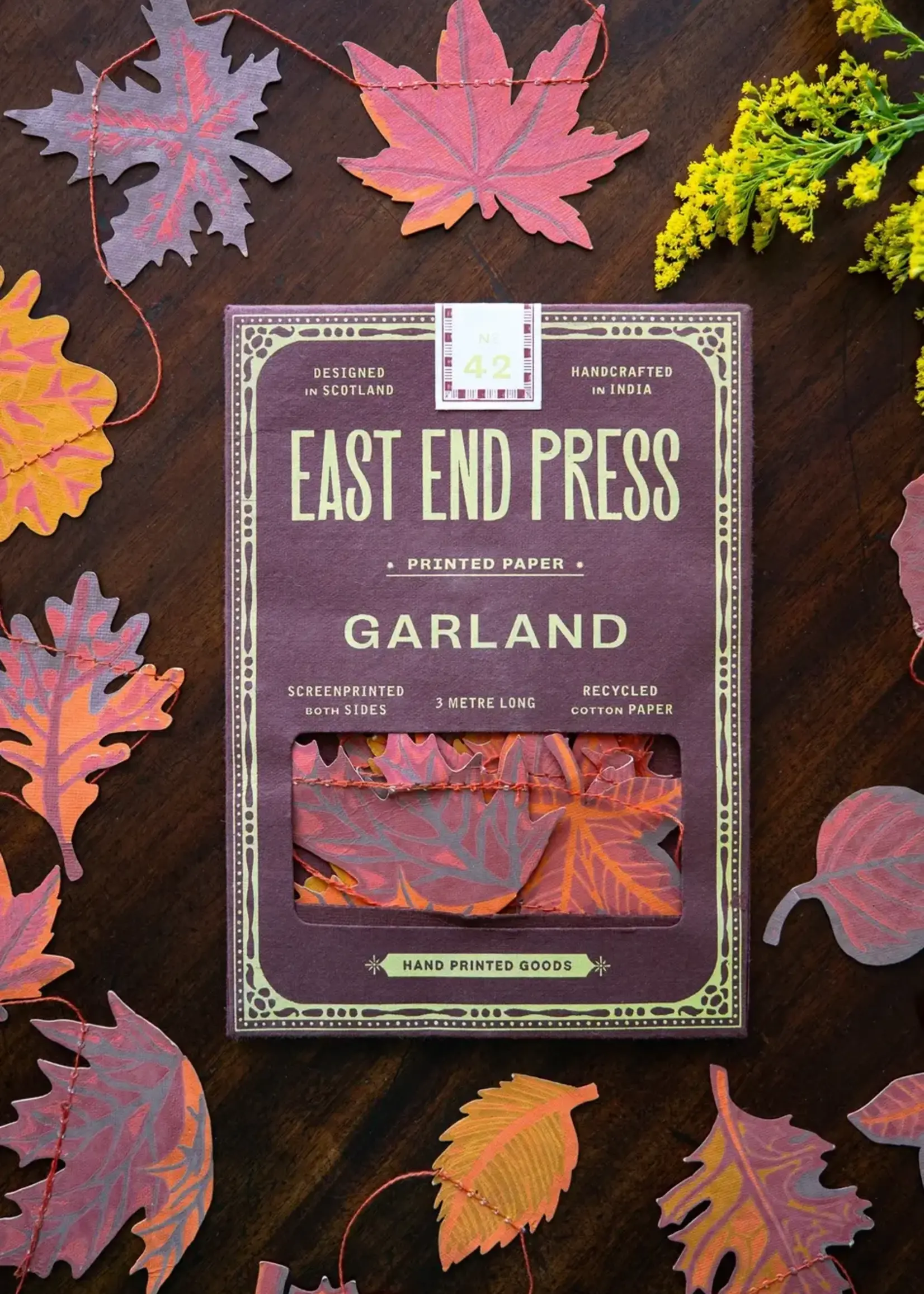 East End Press Autumn Leaves Sewn Garland