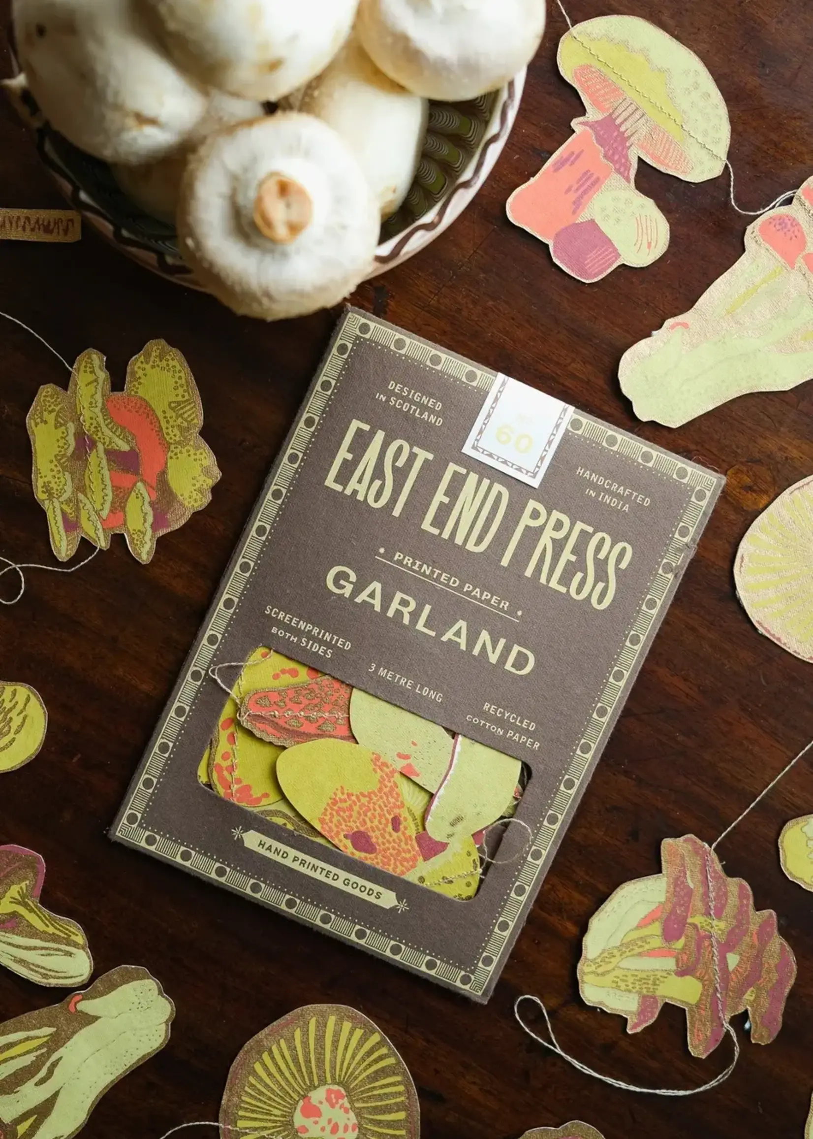 East End Press Mushroom Sewn Garland, East End Press