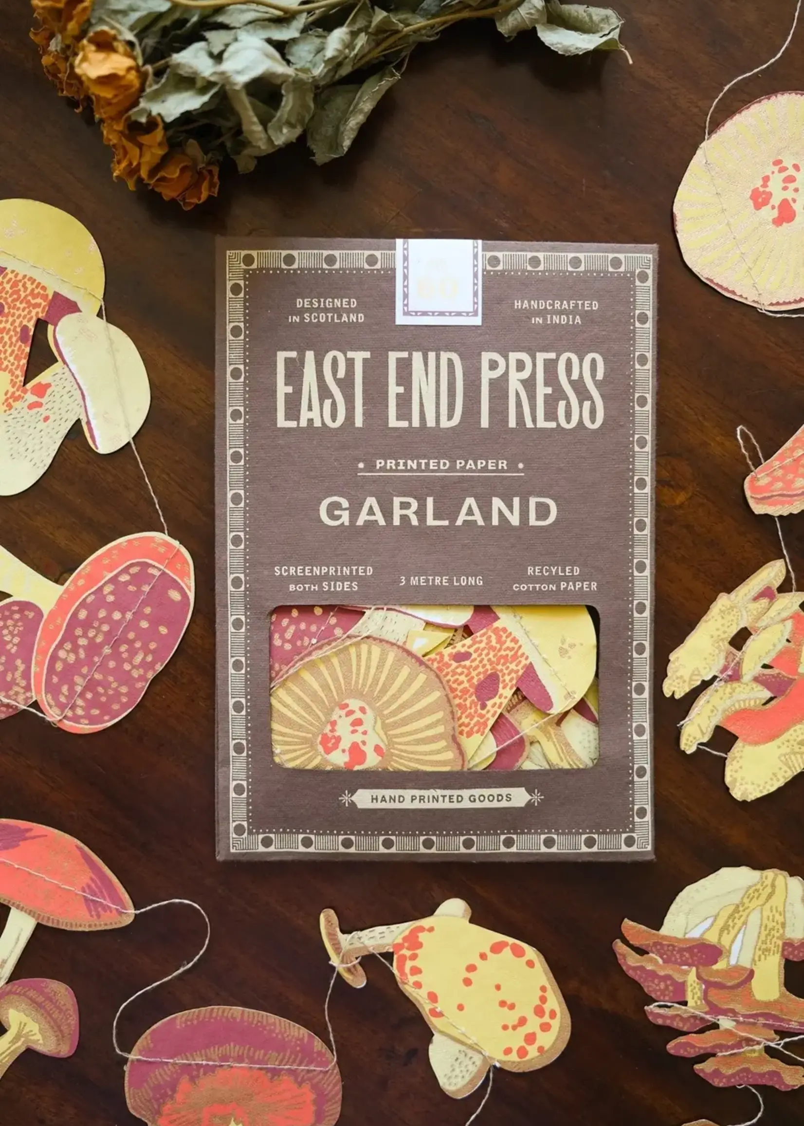 East End Press Mushroom Sewn Garland, East End Press