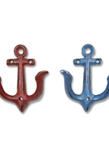 Blue or Red Small Anchor Hook H4"