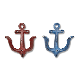 Blue or Red Small Anchor Hook H4"