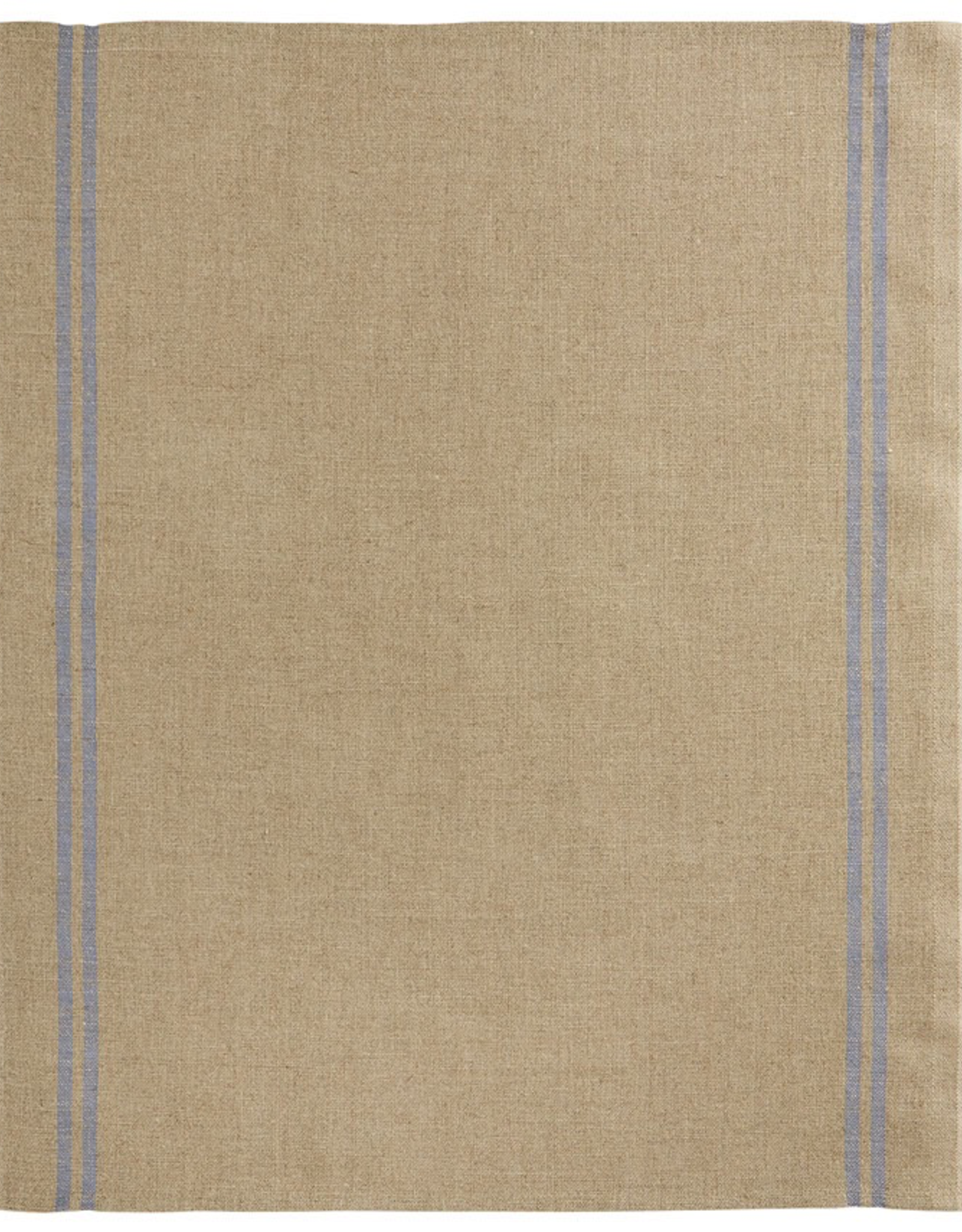 Country Natural with Blue Stripe Washed Linen Tea Towel