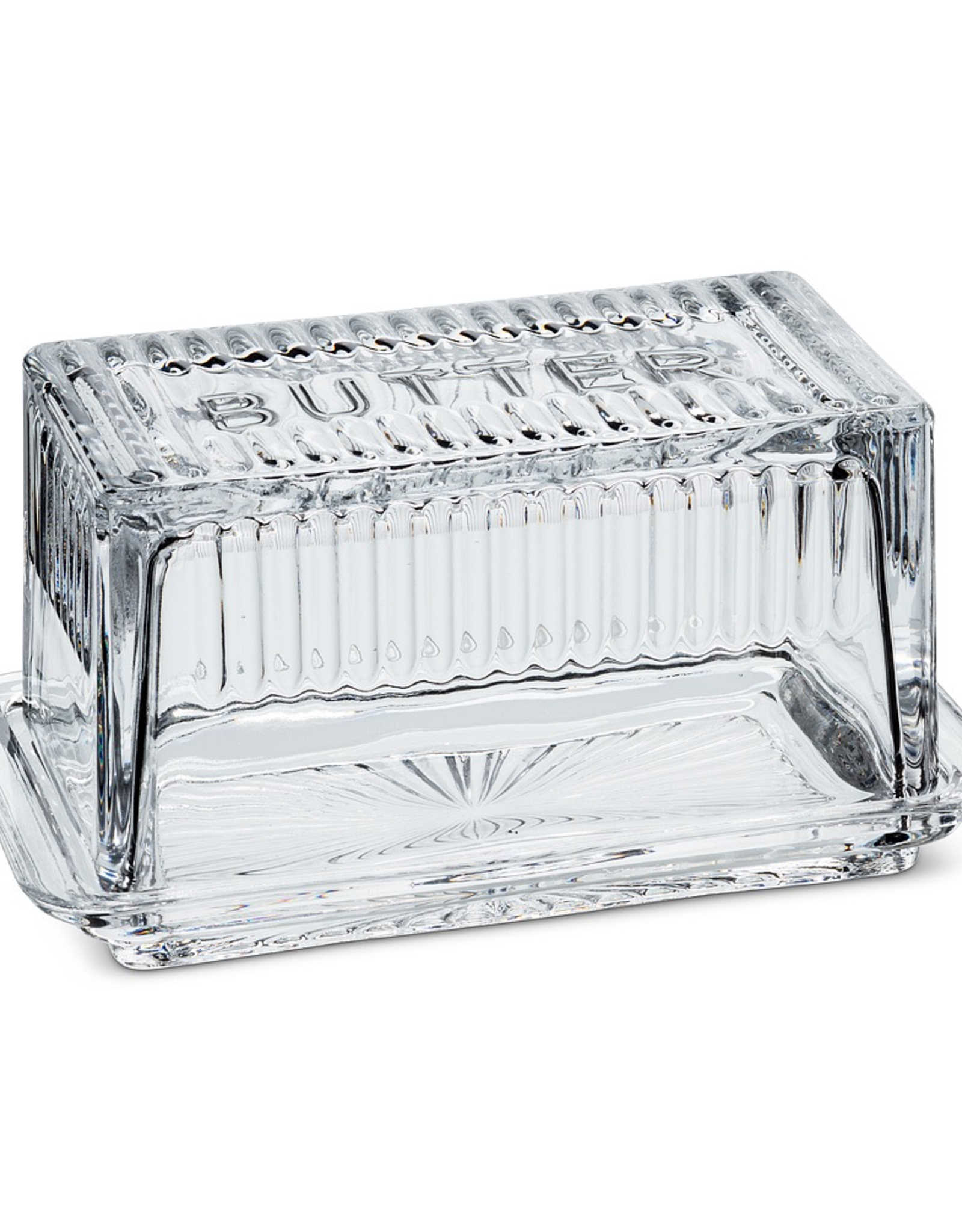 Large Glass Rectangle Butterdish L7.5”