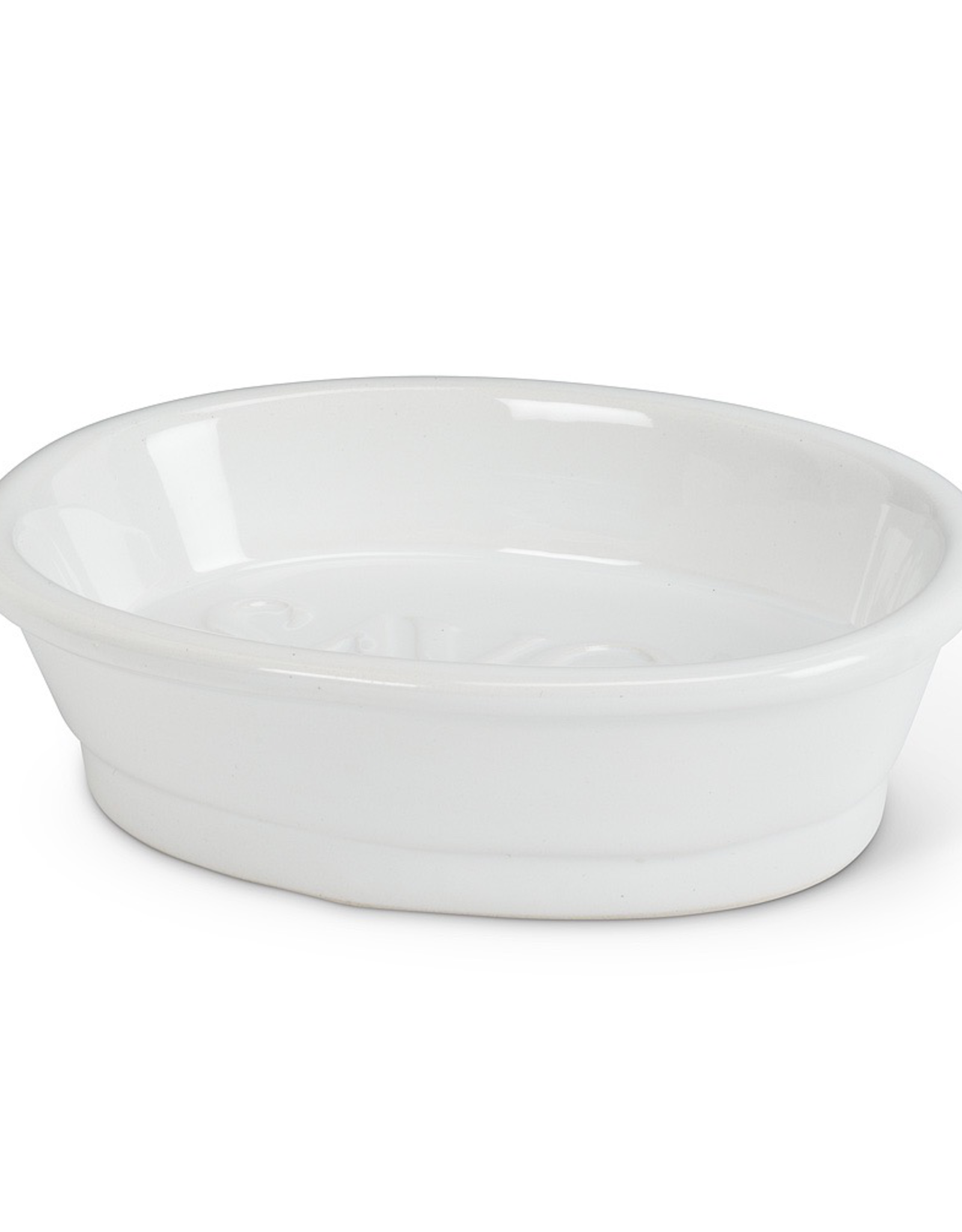 5" White Oval Ceramic "Savon" Dish