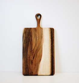 Small Rectangular Acacia Board With Handle L15.5" W7.75"