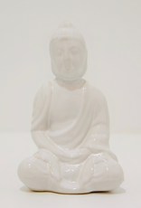 Glazed White Sitting Buddha