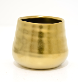 Small Matte Gold Tegan Pot D3.25” H3”