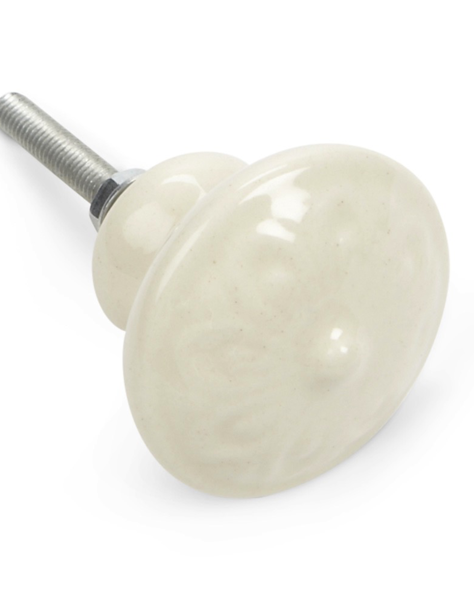 Embossed White Drawer Knob