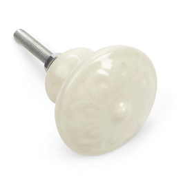 Embossed White Drawer Knob