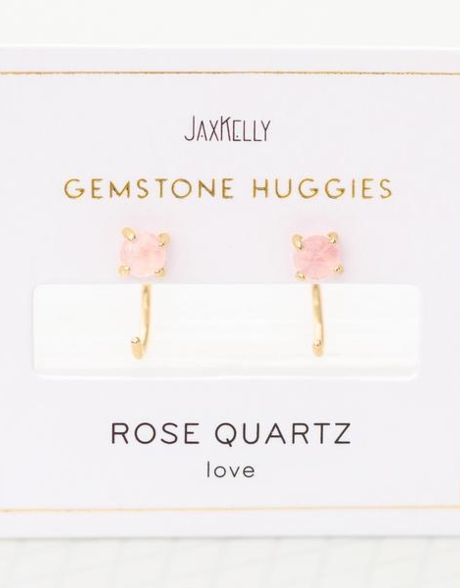 Huggie Earrings - Rose Quartz