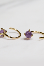 Huggie Earrings - Amethyst