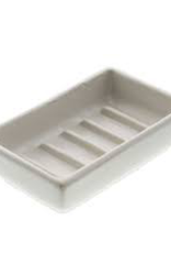 Matte White Luna Rectangular Ceramic Soap Dish L5" W3"