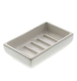 Matte White Luna Rectangular Ceramic Soap Dish L5" W3"