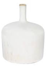 White Reactive Glaze Stoneware Vase D5" H6"