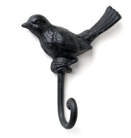 Black Cast Iron Bird Hook H5"