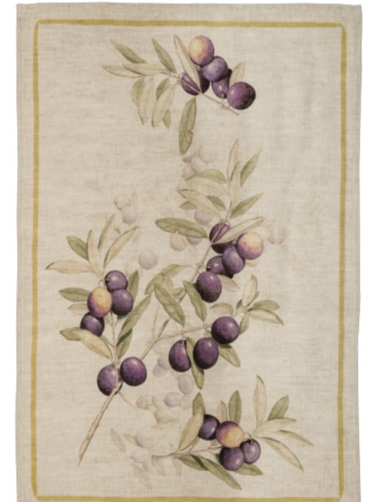 Aida Morellino Olive Linen Tea Towel