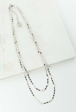 Double Layered Cleo Necklace - Silver