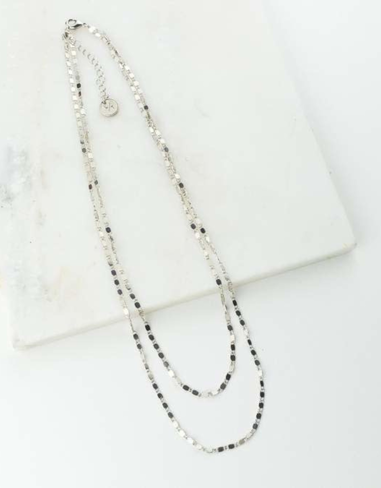 Double Layered Cleo Necklace - Silver