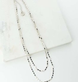 Double Layered Cleo Necklace - Silver