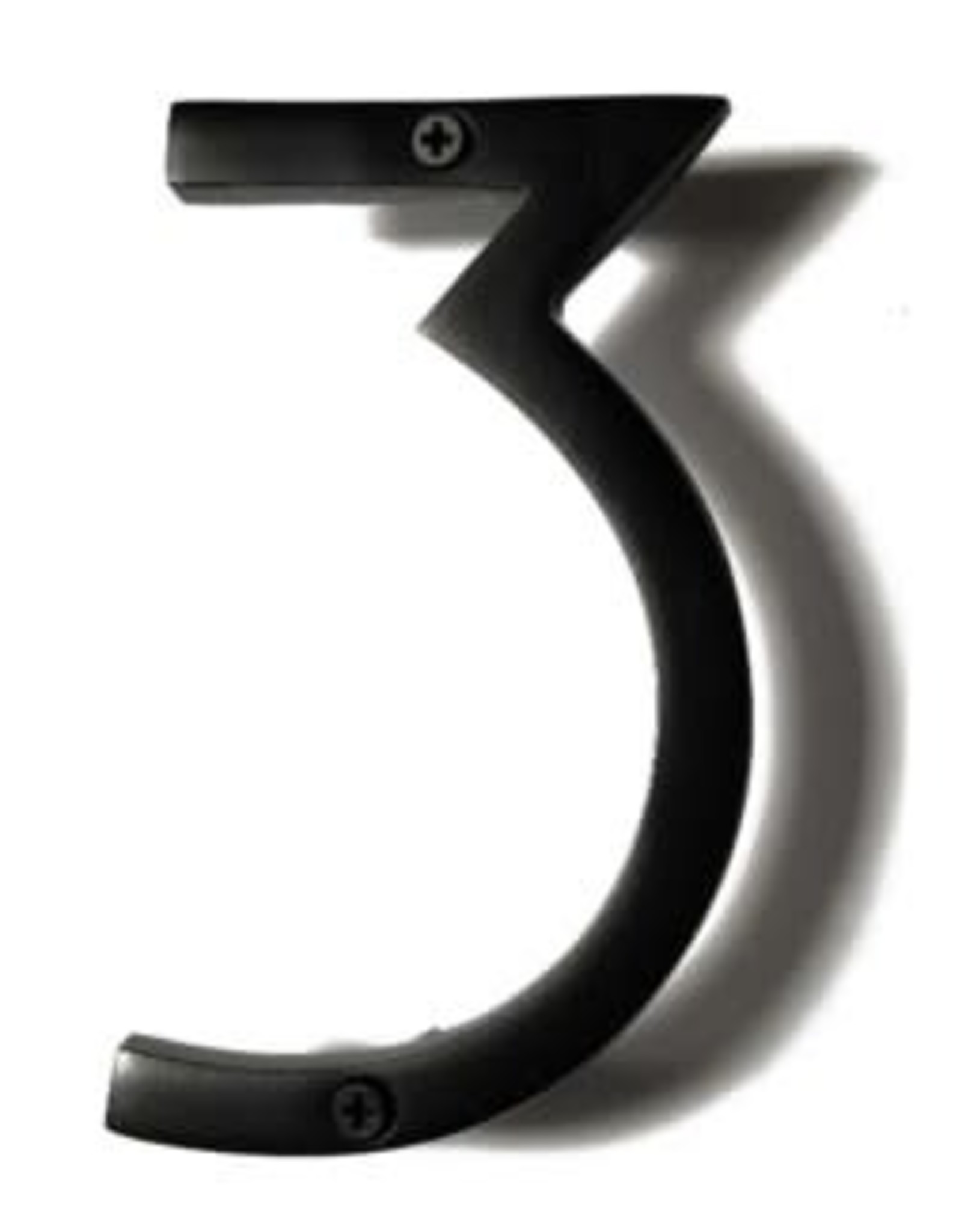 6" Black Aluminum House Number 3