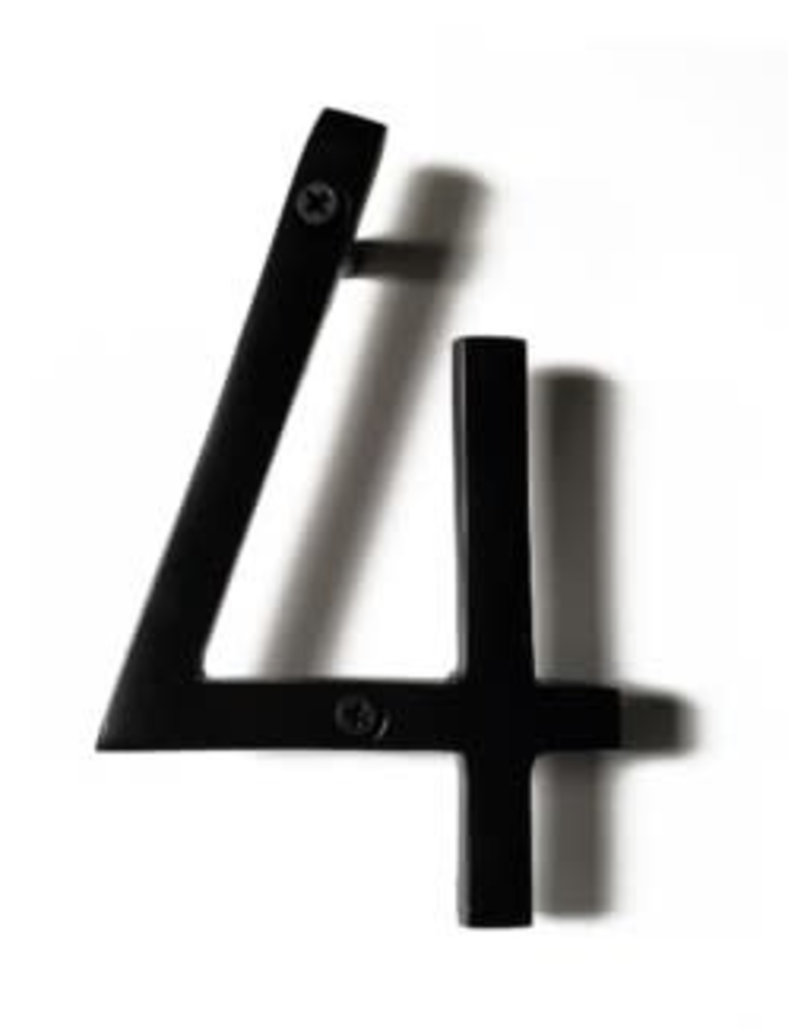 6” Black Aluminum House Number 4