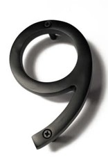 6" Black Aluminum House Number 9