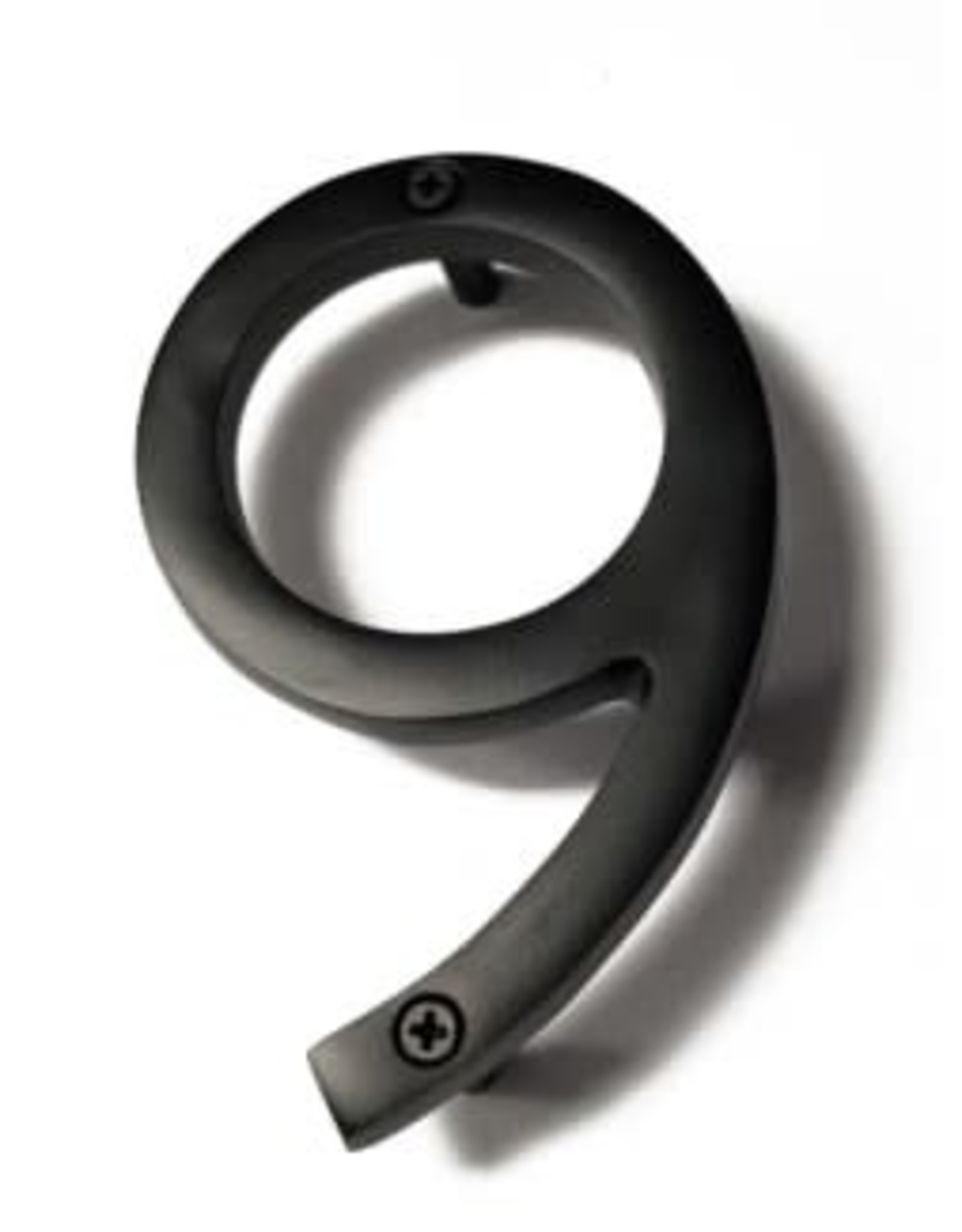 6" Black Aluminum House Number 9