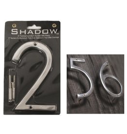 6” Polished Aluminum House Number 2