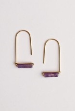 Gemstone Drop Earrings - Amethyst