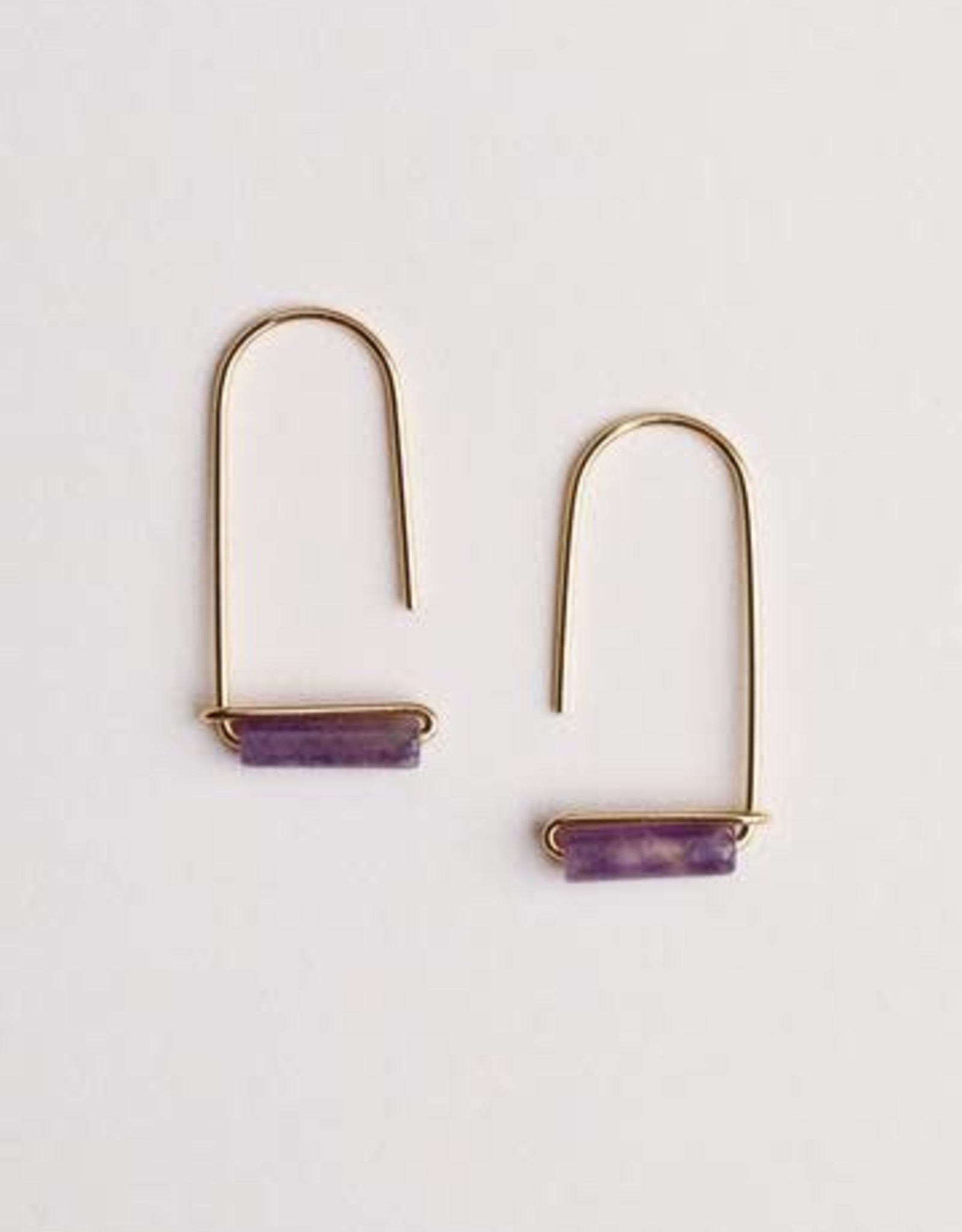 Gemstone Drop Earrings - Amethyst