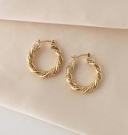 Jessie Hoop Earrings  1" - Gold