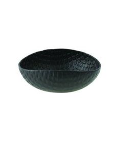 Mini Black Crosshatch Aluminum Bowl L4.25" W3.5" H1.5.5"