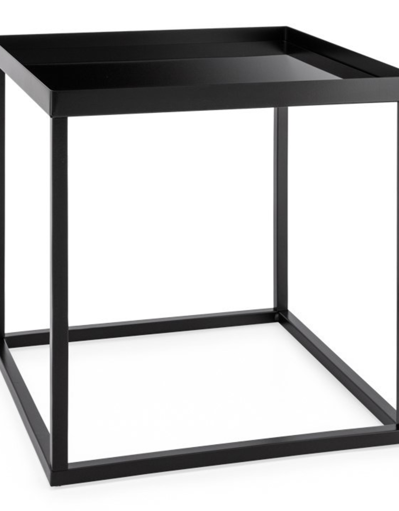 Cube Frame Table with Glass Top 16x16x16"