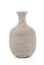 Tall Colombo Ribbed Resin Bulb Vase 9.5"H