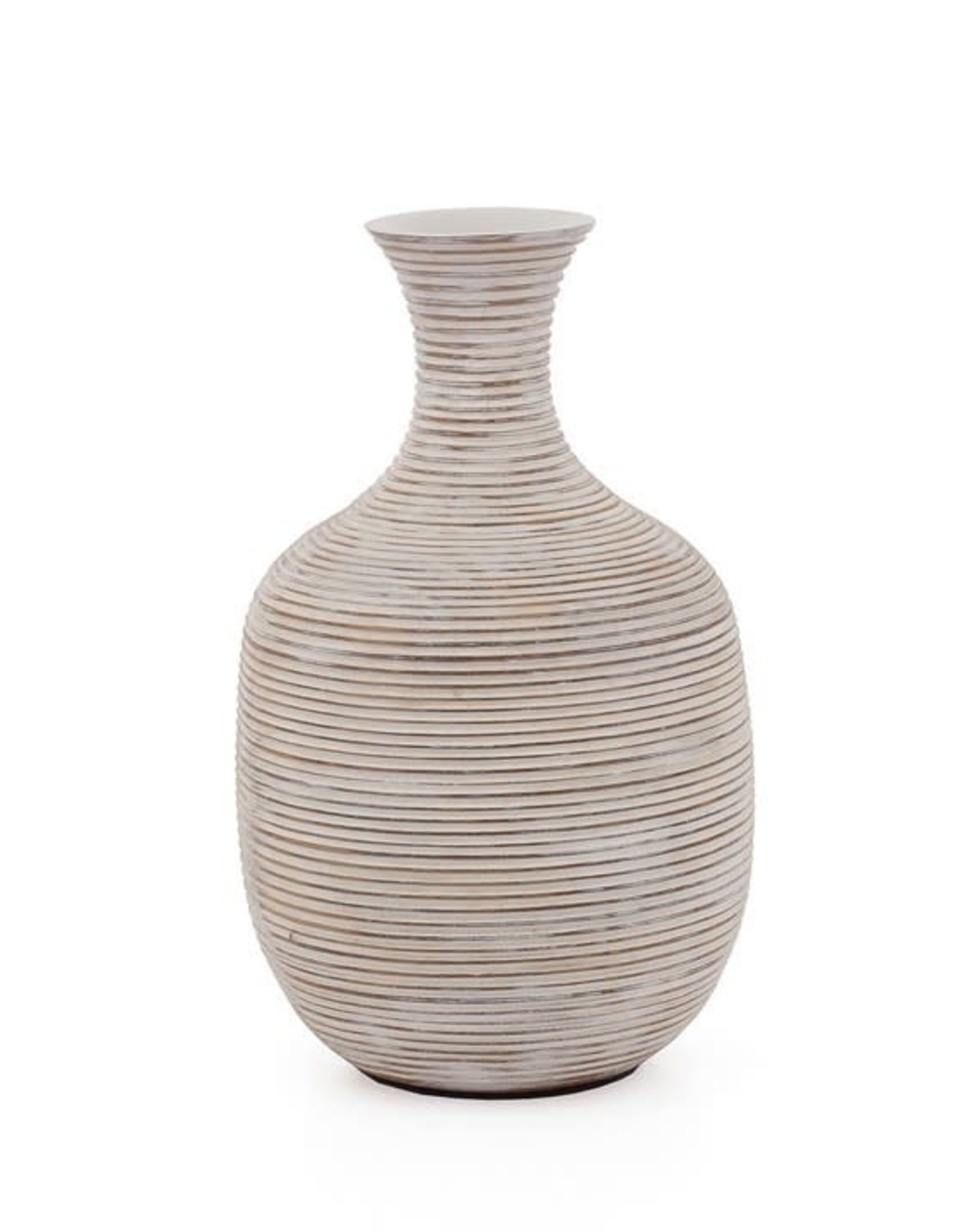 Tall Colombo Ribbed Resin Bulb Vase 9.5"H