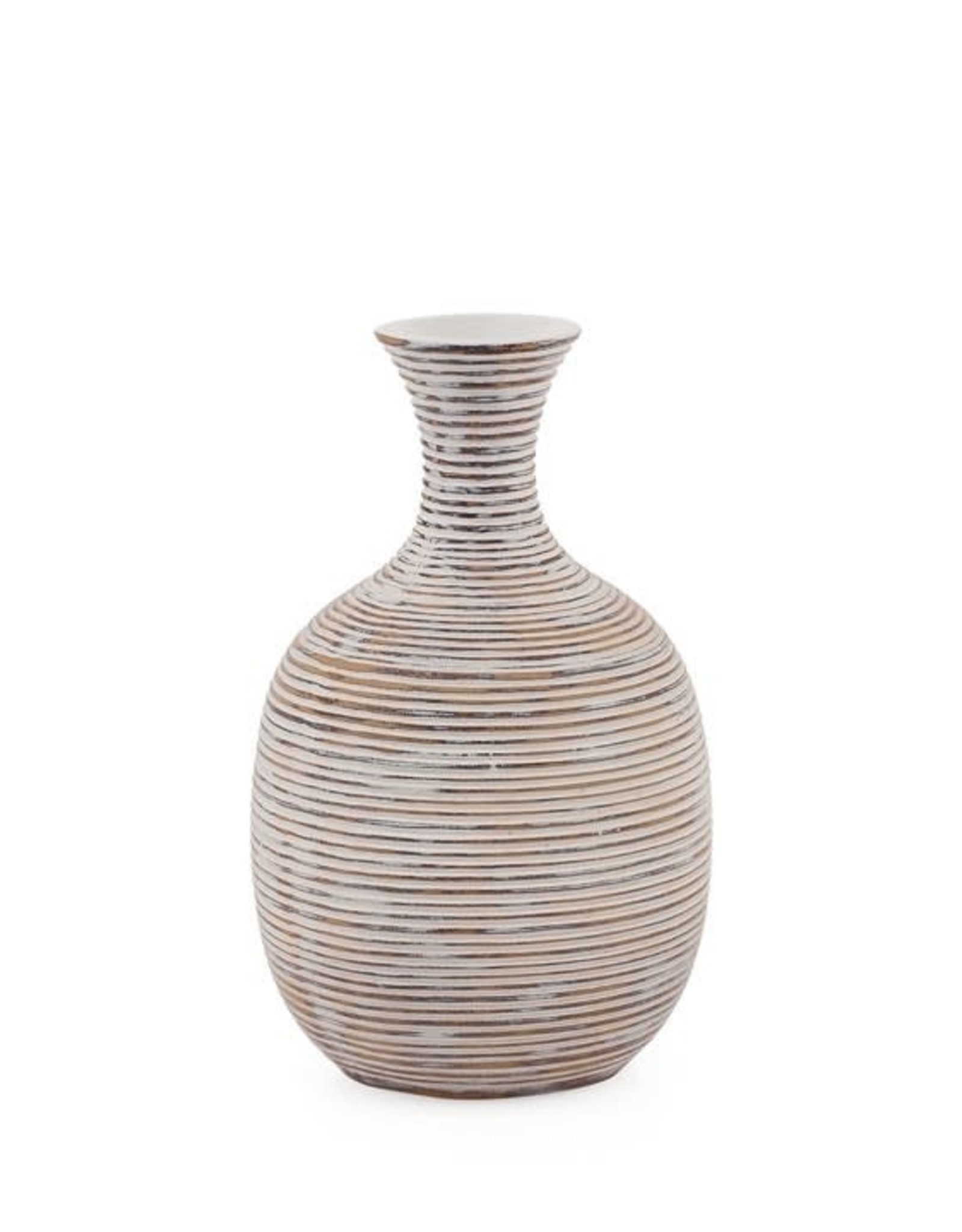 Short Colombo Ribbed Resin Bulb Vase 8"H