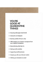 Quarantine Things Card